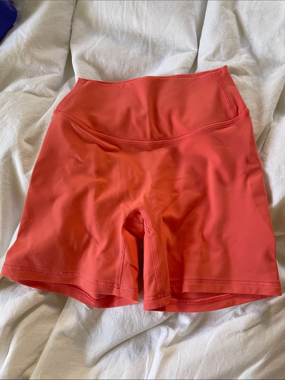 High-Waist Light Coral Women’s Active Shorts